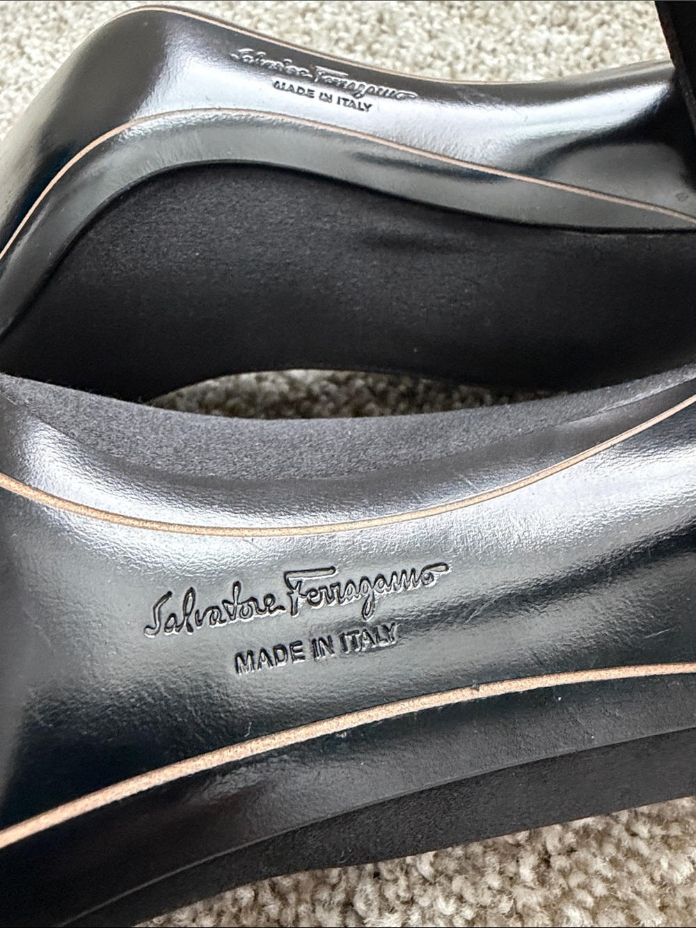 Salvatore Ferragamo Black Peep-Toe Bow Pumps (New) - Picture 4 of 4
